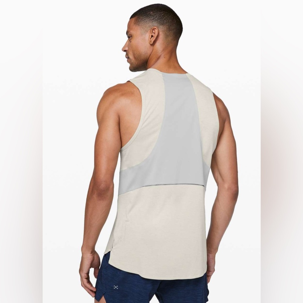 Lululemon Fast and Free Tank | Heathered Silverstone / Sea Salt | XXL